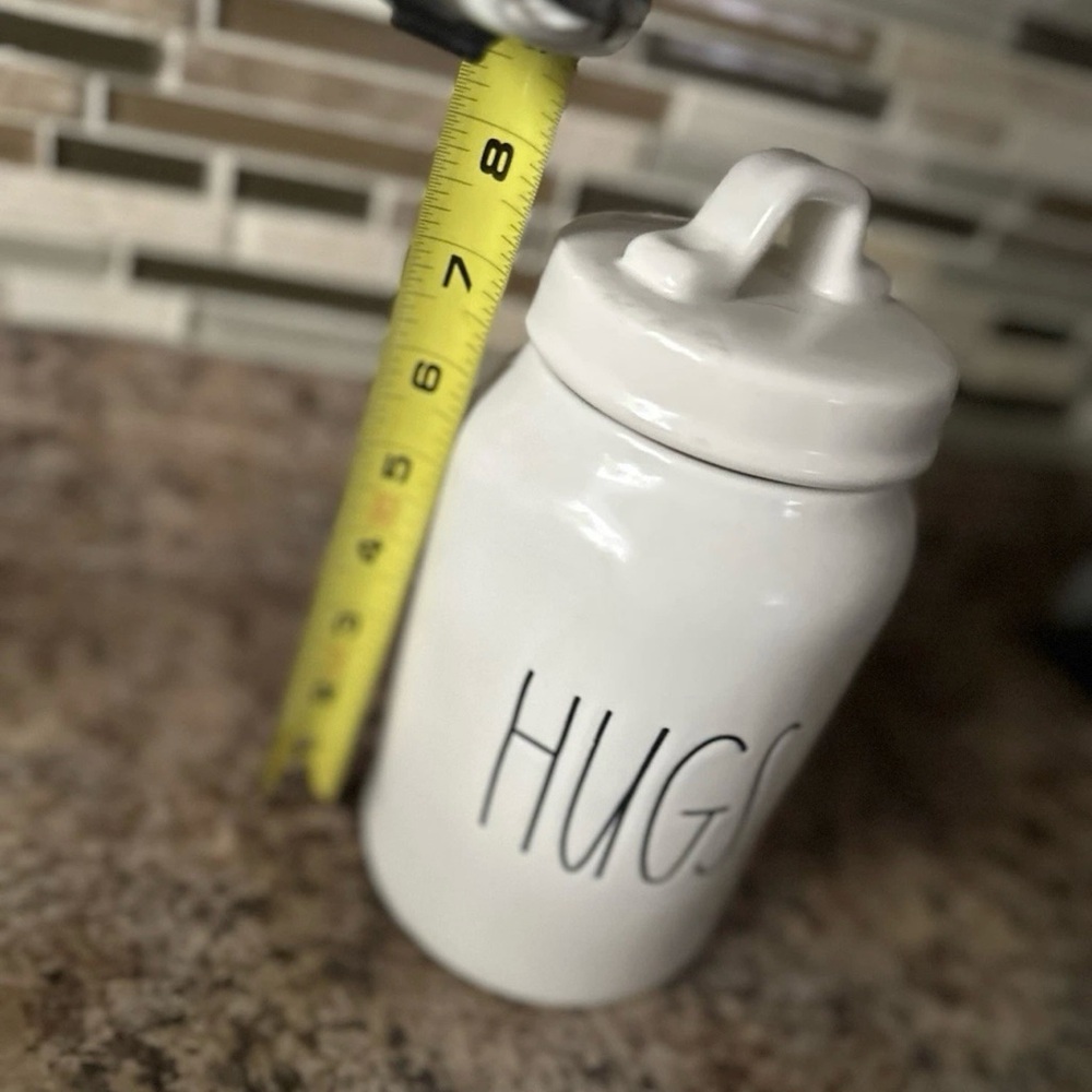 Rae Dunn White Ceramic Jar with 'HUGS' Text - Picture 2 of 7